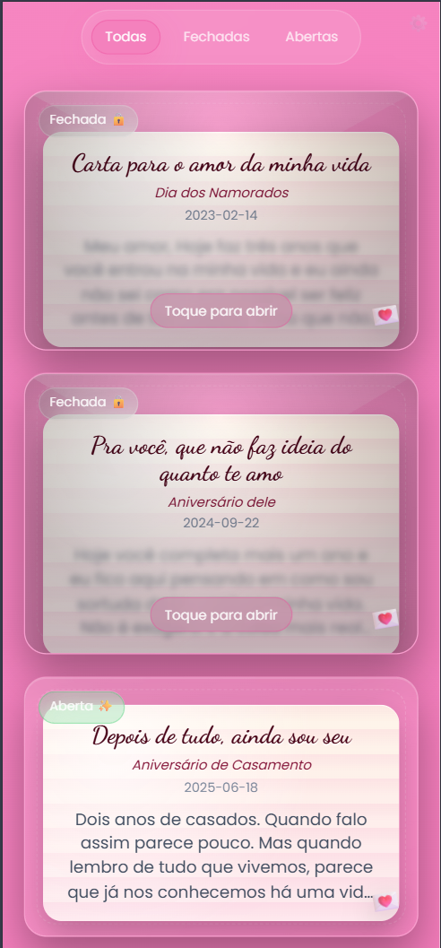 Cartas para o futuro.