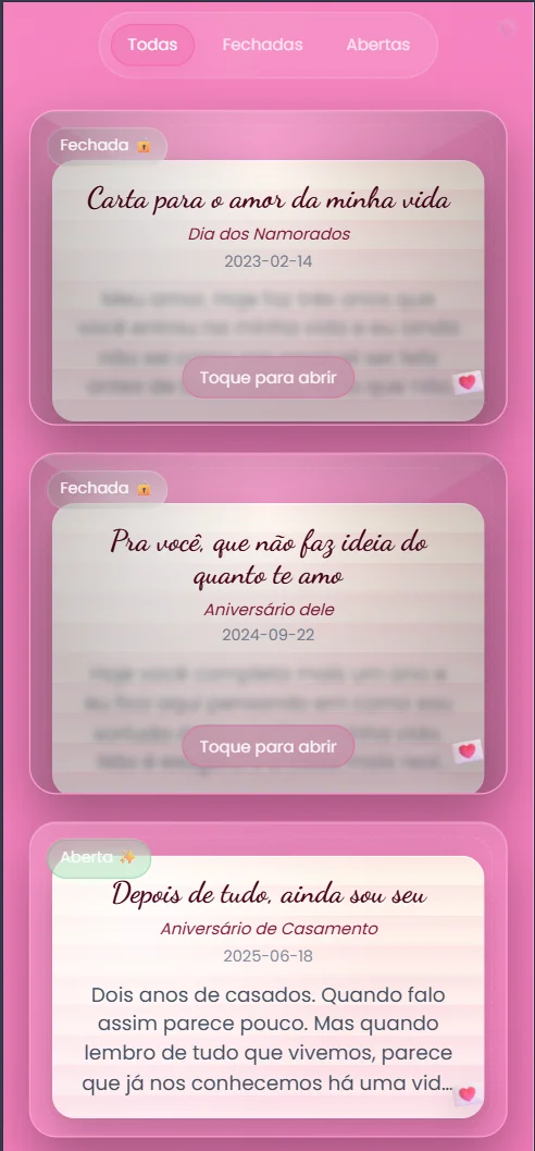 Cartas para o futuro.