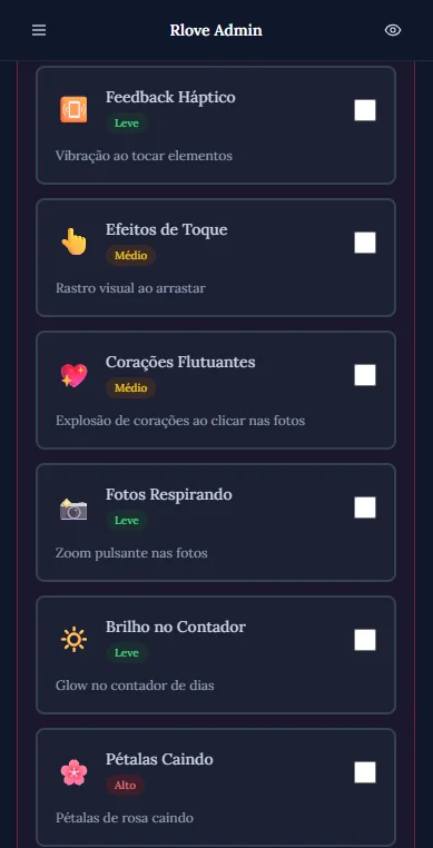 Efeitos visuais
